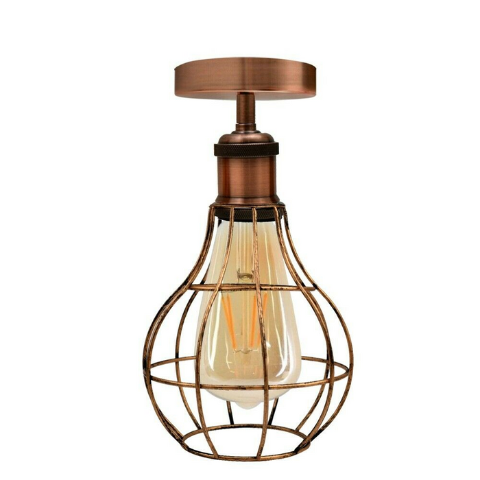 Kooi-plafondlamp | Dixi | Vintage-stijl | Geborsteld koper