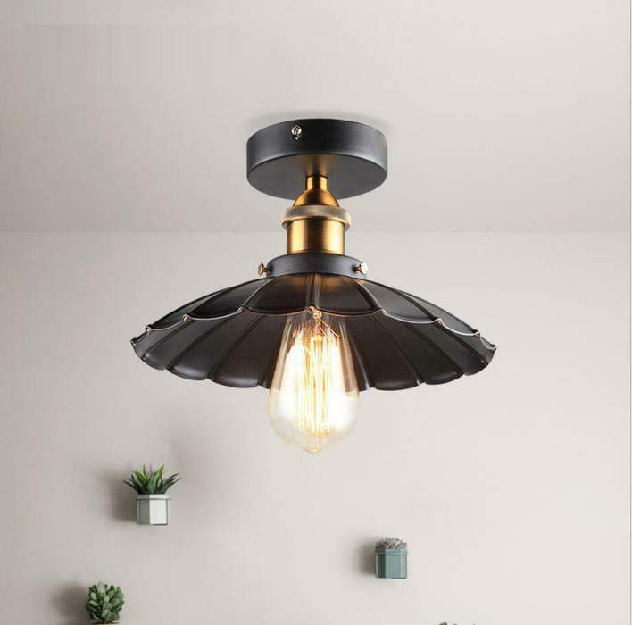 Industriële plafondlamp | Frans | Golvend metaal | Verschillende kleuren
