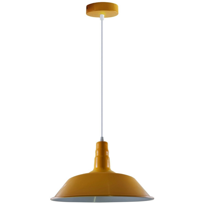 Moderne hanglamp | Rodney | Metalen kap | 1-weg | Geel