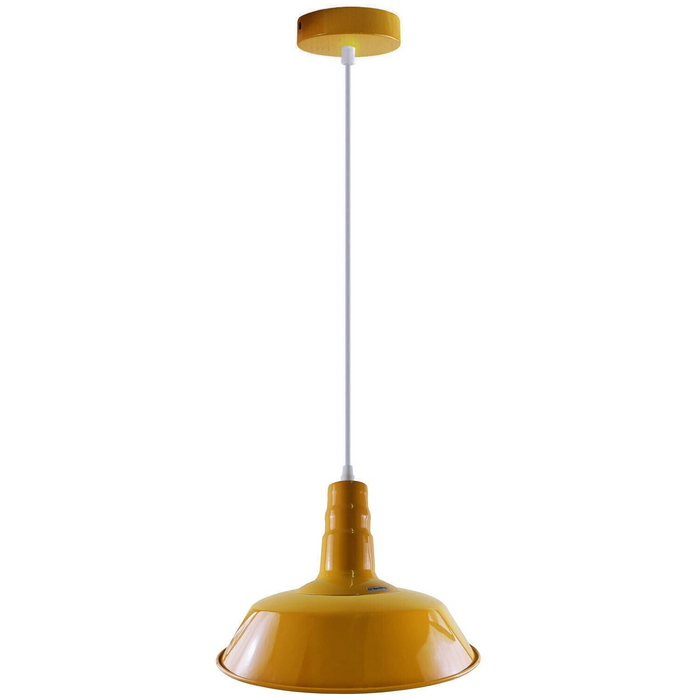 Moderne hanglamp | Rodney | Metalen kap | 1-weg | Geel