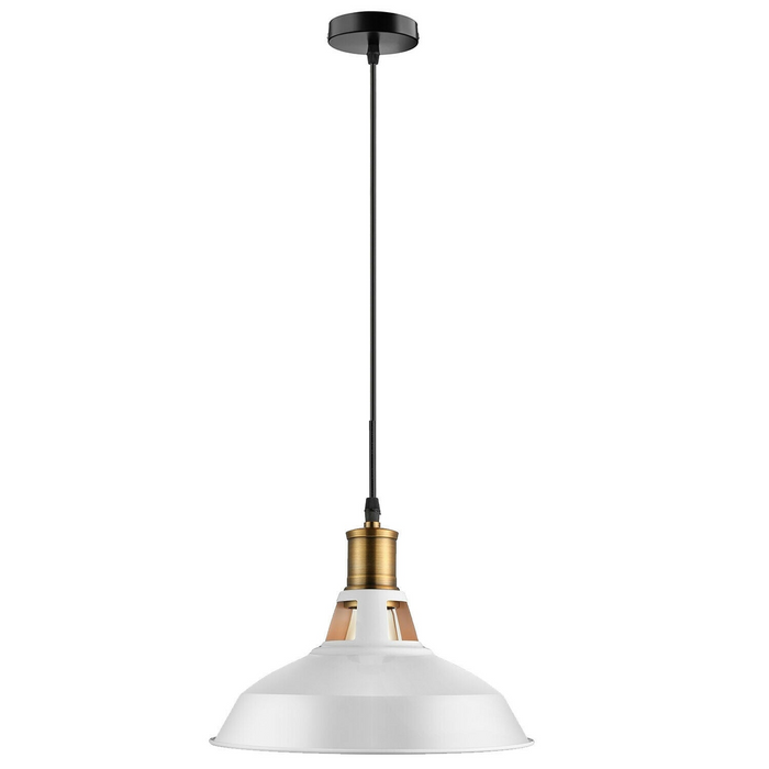 Vintage hanglamp | Xanthe | Metalen kap | 1-weg | Wit