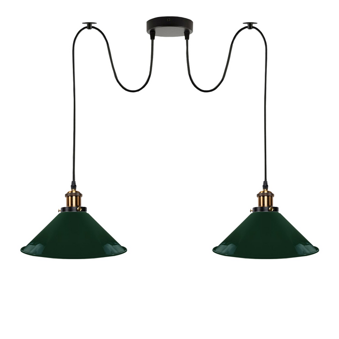 Vintage hanglamp | Ursa | 2-weg | Metalen kap | Groente