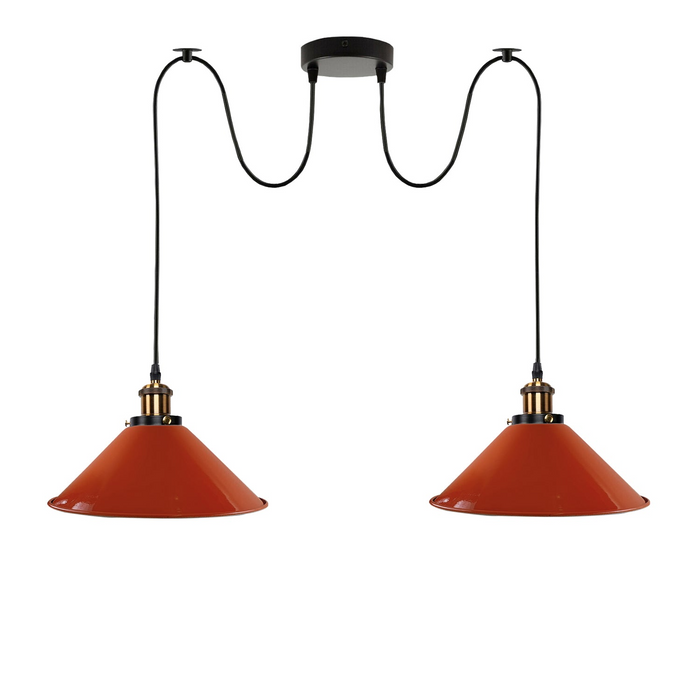 Vintage hanglamp | Ursa | 2-weg | Metalen kap | Oranje