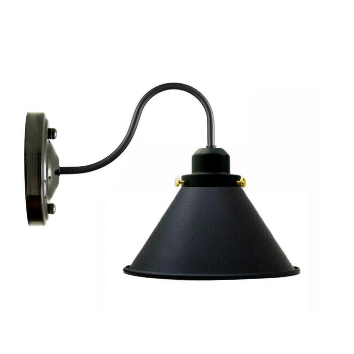 Moderne wandlamp | Gia | IJzeren kegel | Zwart gekleurd