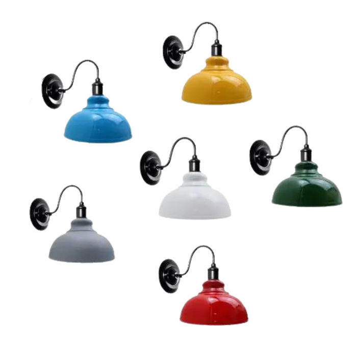 Vintage wandlamp | Elia | IJzeren Koepel | Verschillende kleuren