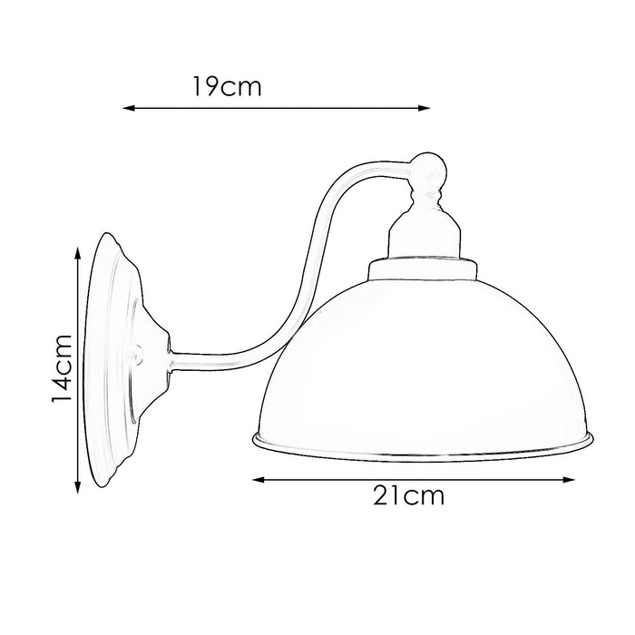 Vintage wandlamp | Gen | Metalen koepel | Zwart | E27-lamp