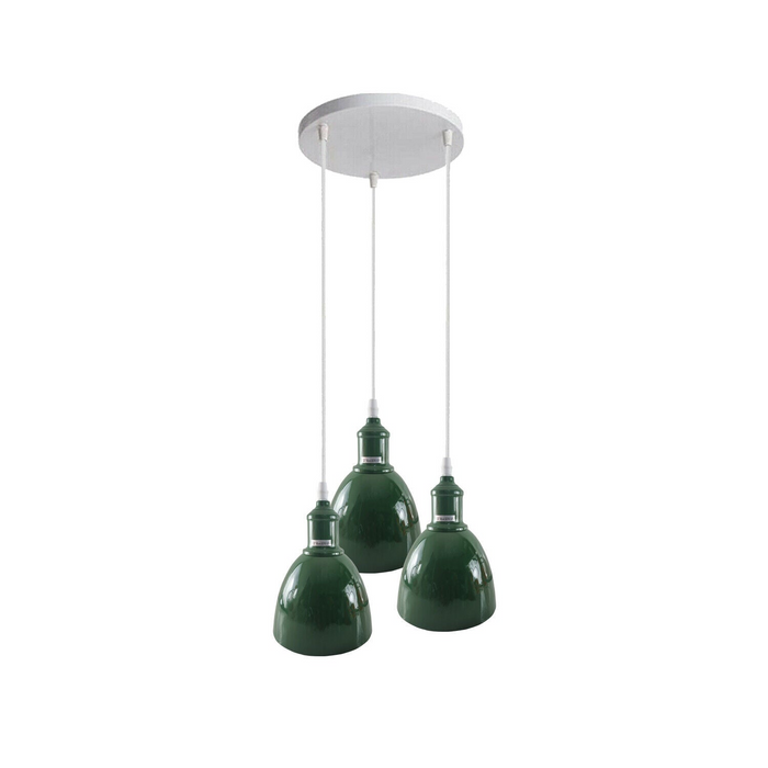 Moderne clusterhanglamp | Yvette | Metalen kap | Groen | 3-weg