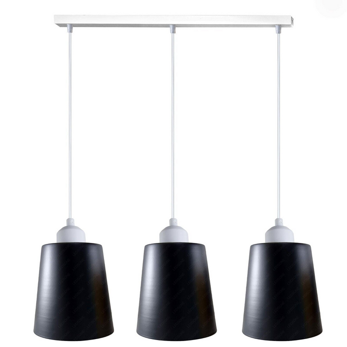 Moderne hanglamp | Sabrina | Metalen kap | Zwart | 3-weg