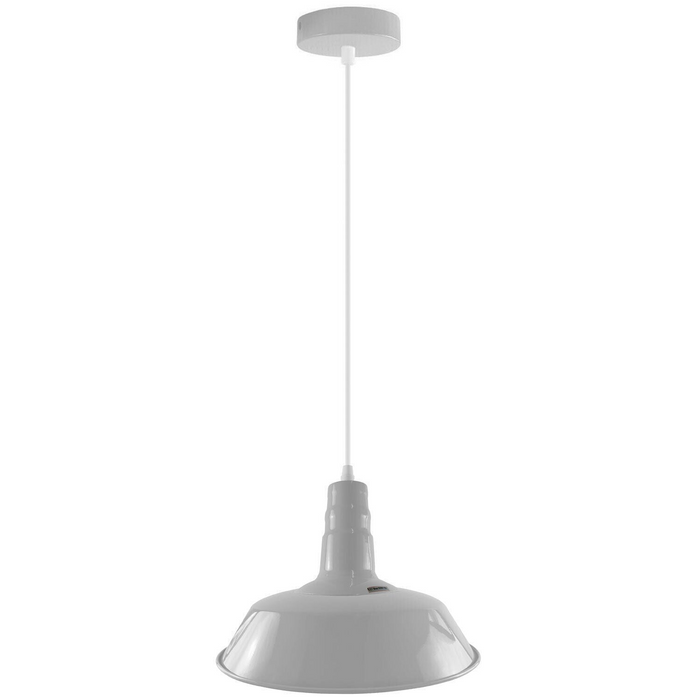 Moderne hanglamp | Rodney | Metalen kap | 1-weg | Wit