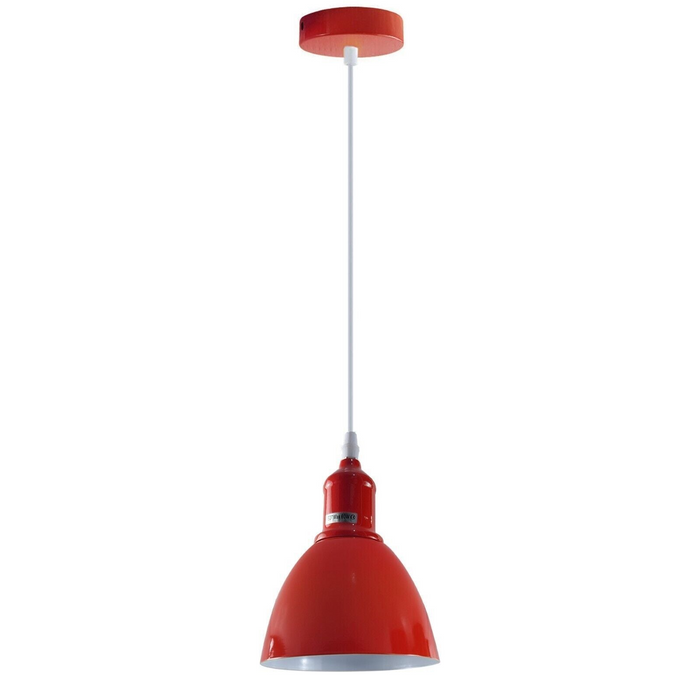 Vintage Pendant Light | Nigel | Metal Cone | 1 Way | Red