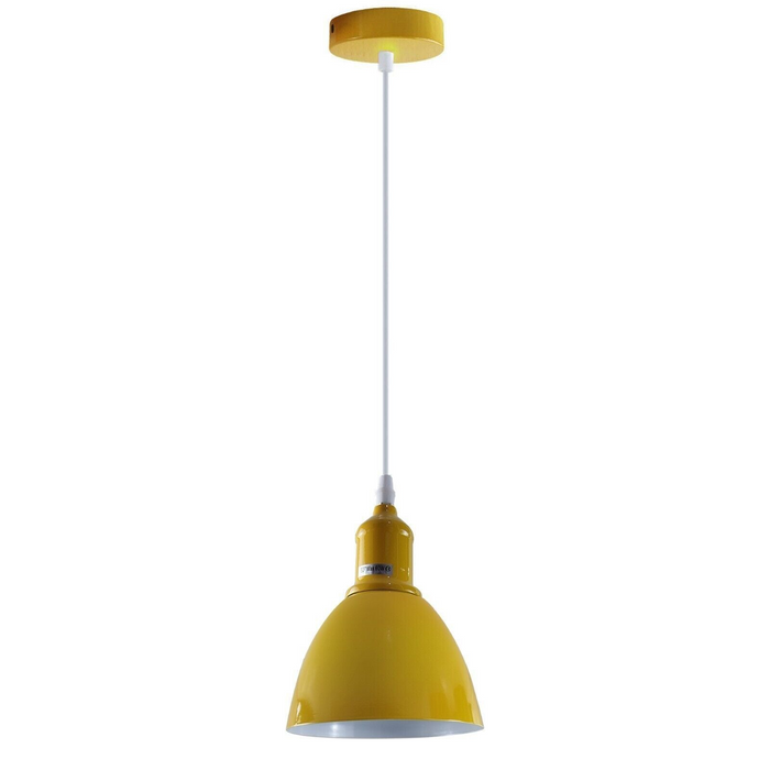Vintage hanglamp | Nigel | Metalen kegel | 1-weg | Geel