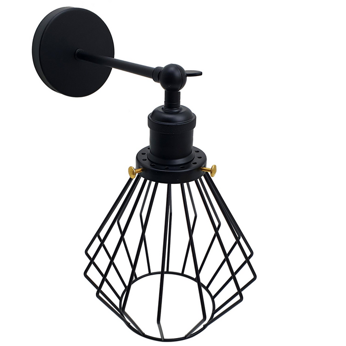 Industriële wandlamp | Joerie | Kooilicht | Zwart ijzer