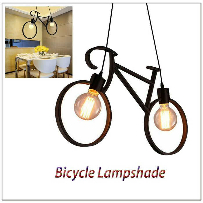 Moderne hanglamp | Vivian | Metalen fietsstijl | 2-weg | Zwart