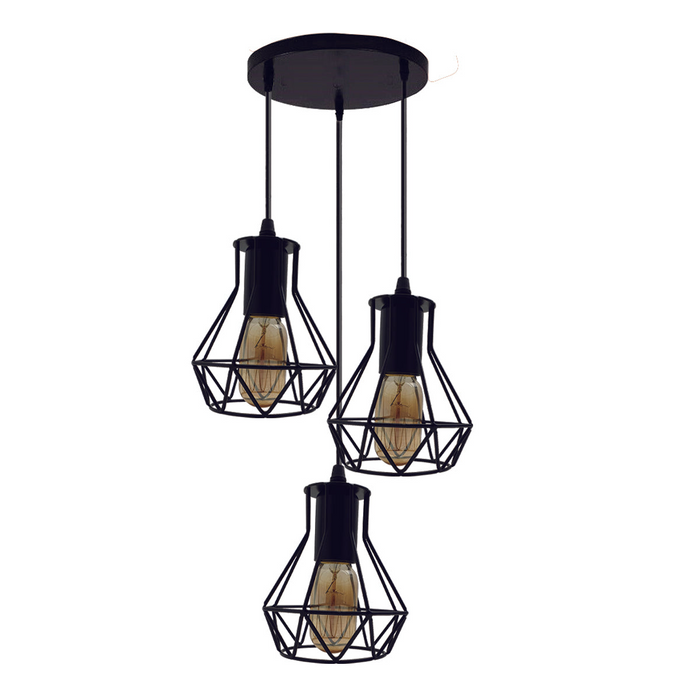 Vintage clusterhanglamp | Jozef | Kooilicht | 3-weg
