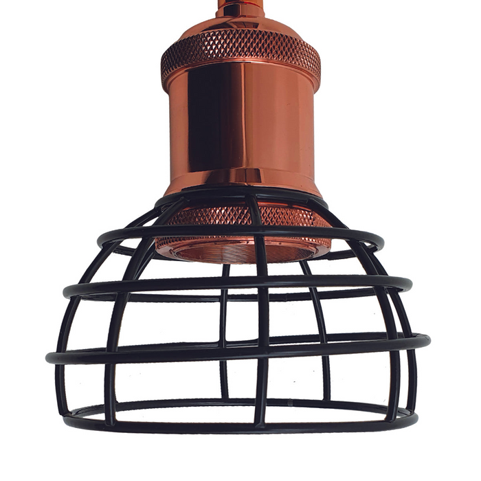 Kooi-plafondlamp | Charlie | Vintage-stijl | Roségoud en zwart
