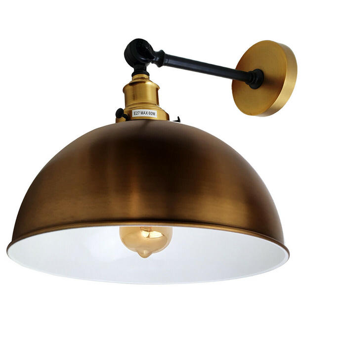 Moderne wandlamp | Glen | Geel koperen metalen koepel | Lamp inbegrepen 