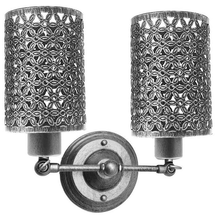Vintage wandlamp | Alexis | Kooilicht | Geborsteld zilver