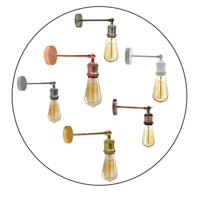 Industrial Wall Light | Alani | Bare Bulb | Adjustable