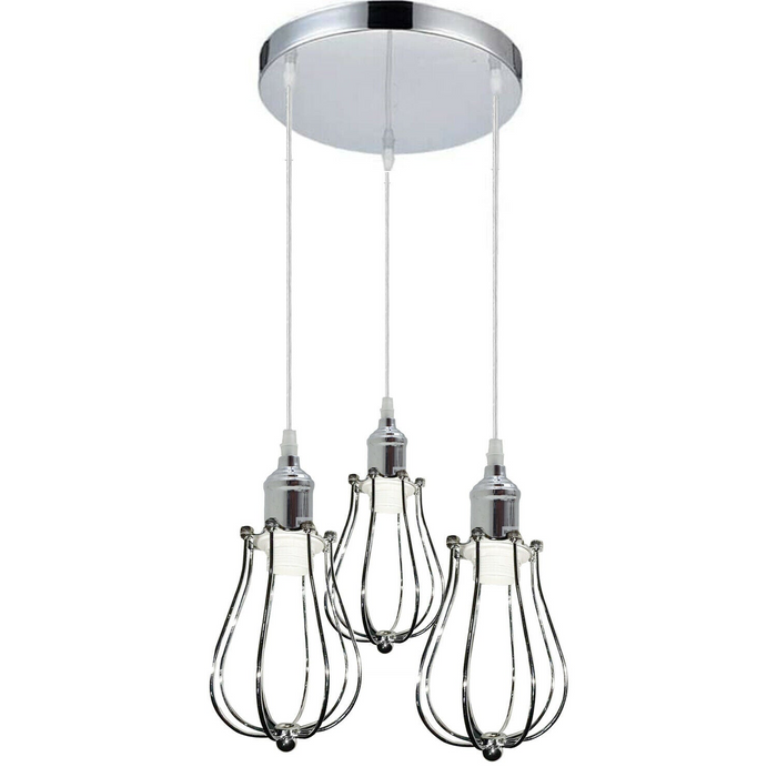 Moderne hanglamp | Ursula | Kooilicht | 3-weg | Chroom