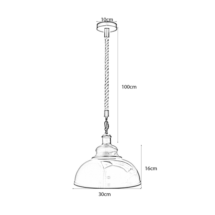Moderne hanglamp | Zak | Henneptouw | 1-weg | Geborsteld zilver