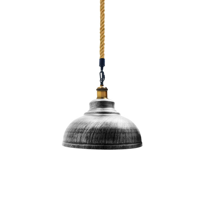 Moderne hanglamp | Zak | Henneptouw | 1-weg | Geborsteld zilver