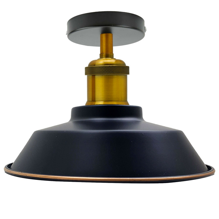 Industriële plafondlamp | Kol | Metalen kap | Zwart