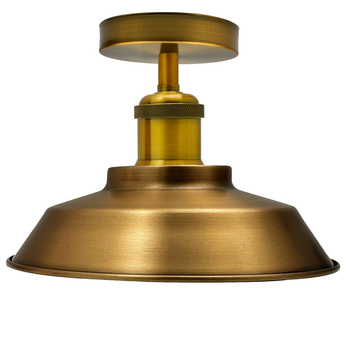 Industriële plafondlamp | Kol | Metalen kap | Geel Messing