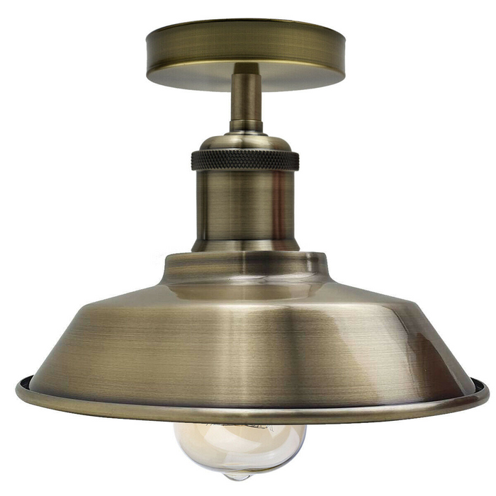 Industriële plafondlamp | Kol | Metalen kap | Groen Messing