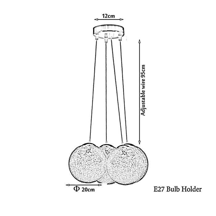 Hanglamp van rotancluster | Nestor | Rieten geweven | Groen | 4 manier