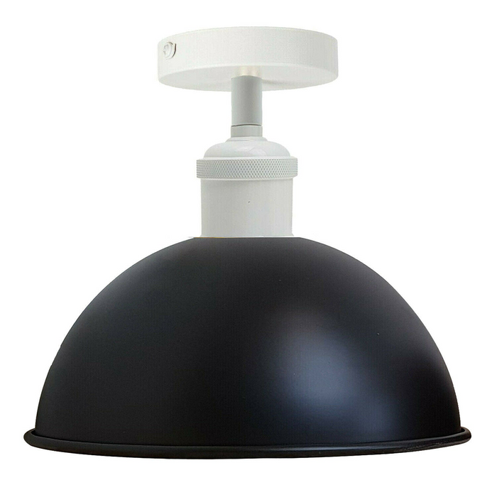 Moderne plafondlamp | Tsjaad | Metalen koepel | Zwart en wit