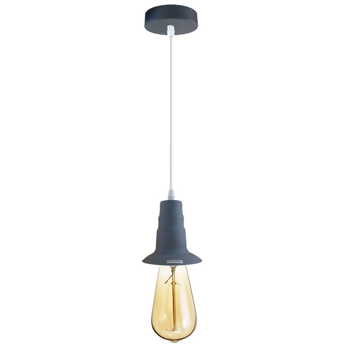 Industrial Pendant Light | Otis | Bulb Holder | 1 Way | Grey