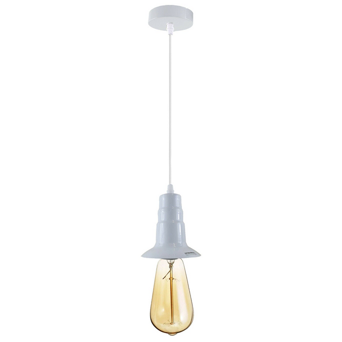 Industrial Pendant Light | Otis | Bulb Holder | 1 Way | White