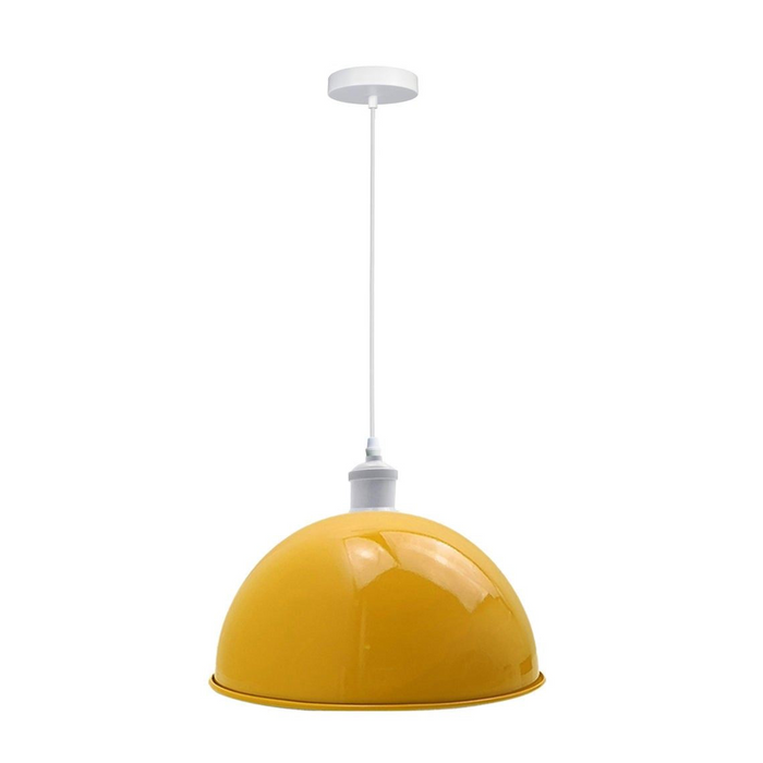 Moderne hanglamp | Ainsley | Metalen koepel | 1-weg | Geel