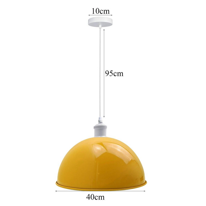 Moderne hanglamp | Ainsley | Metalen koepel | 1-weg | Geel