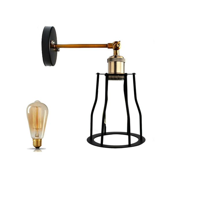 Moderne wandlamp | Gaël | Mokvorm | Zwart gekleurd