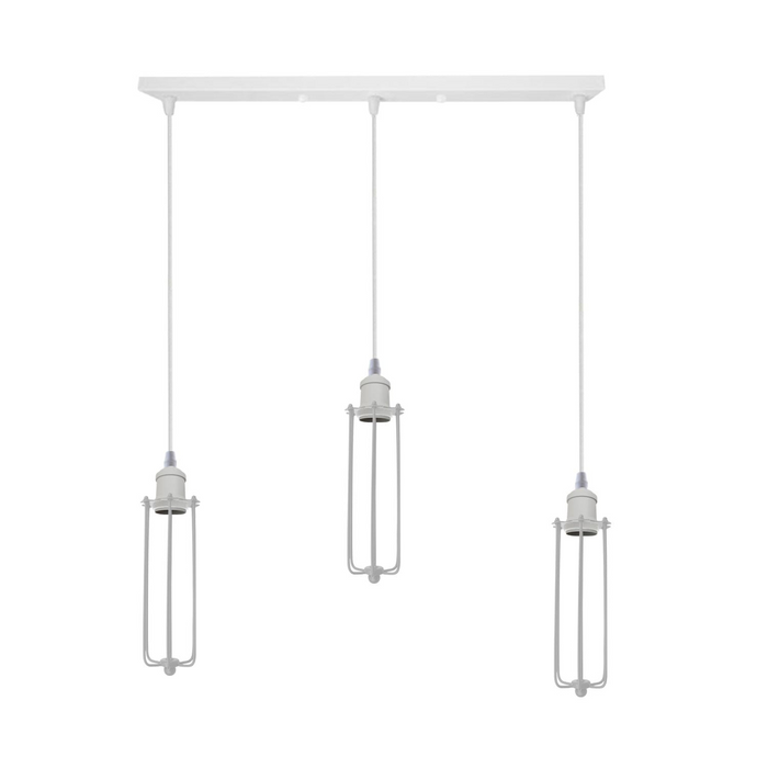 Industriële hanglamp | Nelson | Kooilicht | 3-weg | Wit