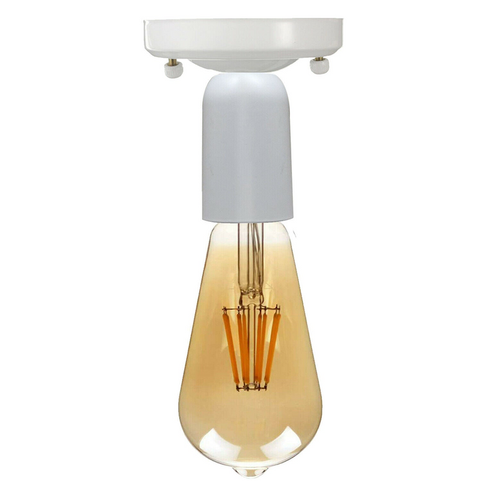 Vintage lamphouder | Bruce | E27 Lampvoet | Metaal | Wit