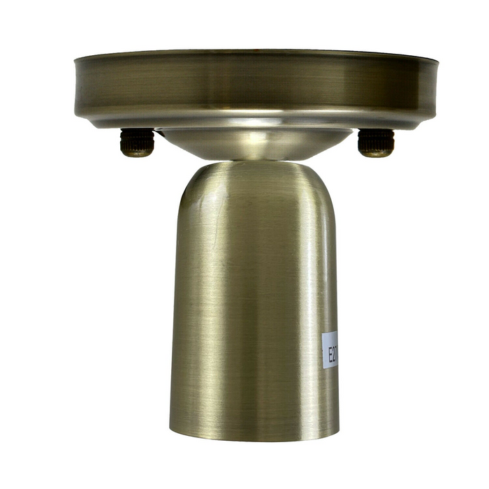 Vintage Bulb Holder | Bruce | E27 Lamp Base | Metal | Green Brass