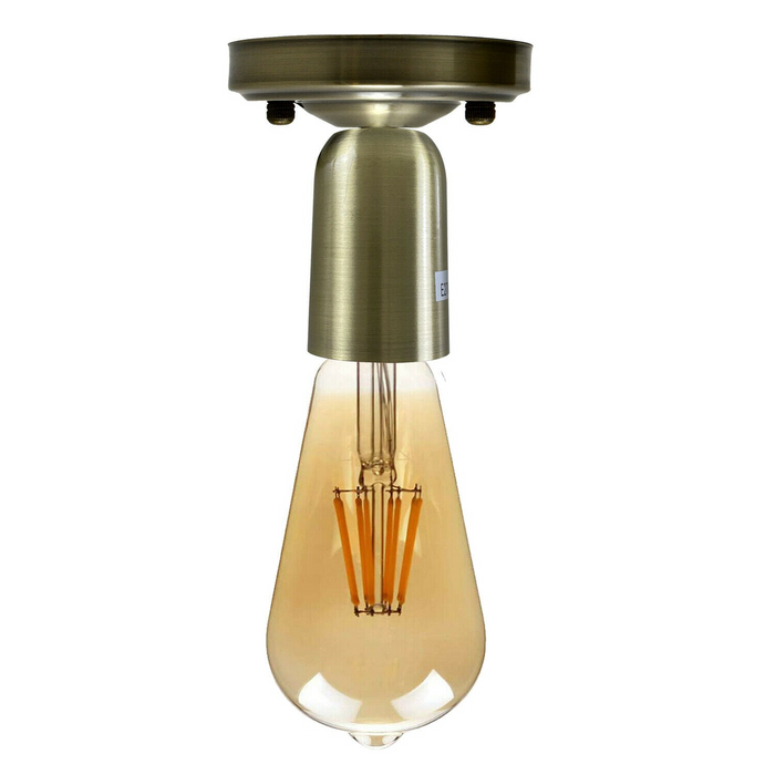 Vintage lamphouder | Bruce | E27 Lampvoet | Metaal | Groen Messing