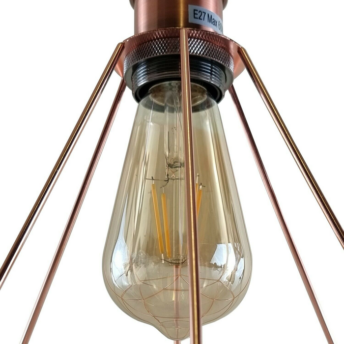 Kooi-plafondlamp | Edie | Vintage-stijl | Roségoud en koper