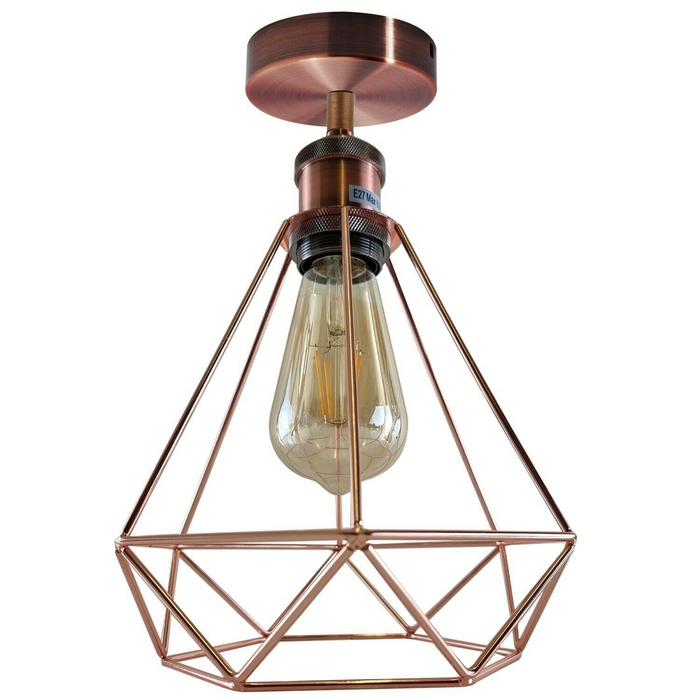 Kooi-plafondlamp | Edie | Vintage-stijl | Roségoud en koper