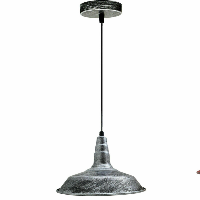 Industriële hanglamp | Tukker | Metalen kap | 1-weg | Zilver Messing