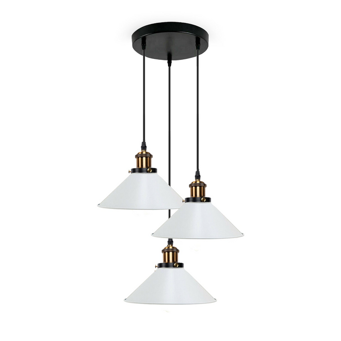 Vintage clusterhanglamp | Zara | Metalen kap | Wit